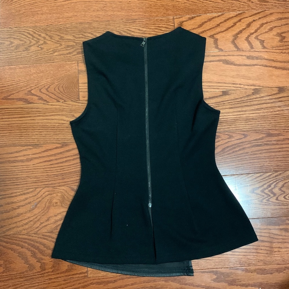 BCBGMAXAZRIA Peplum Leather Blouse - Picture 2 of 3